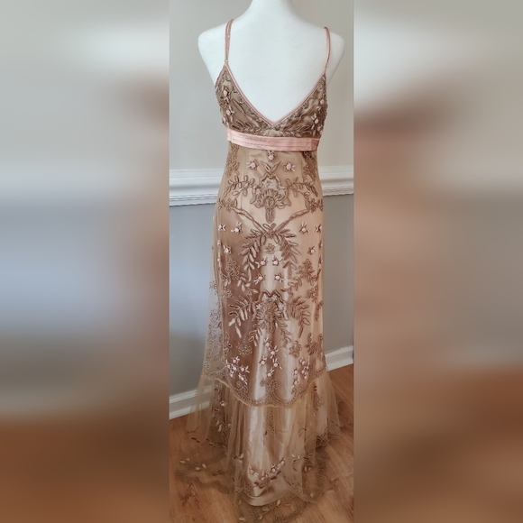 Sue Wong Nocturne Y2K Formal Dress Embroidered Beaded Size 4 - Picture 6 of 9